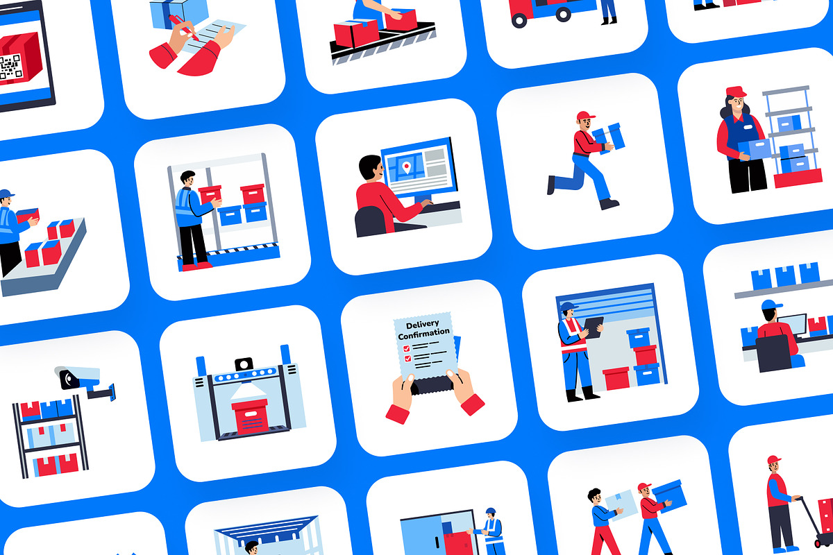 Animated Logistics and Delivery Icon, a Transportation Illustration by Creative Stall (Photo 3 of 4)