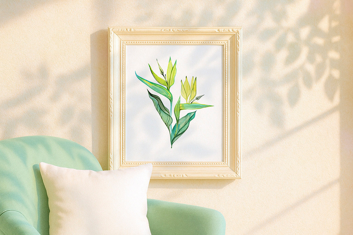 Delicate Tropics Watercolor Clipart, a Decorative Illustration by NataliMiasStore (Photo 6 of 7)