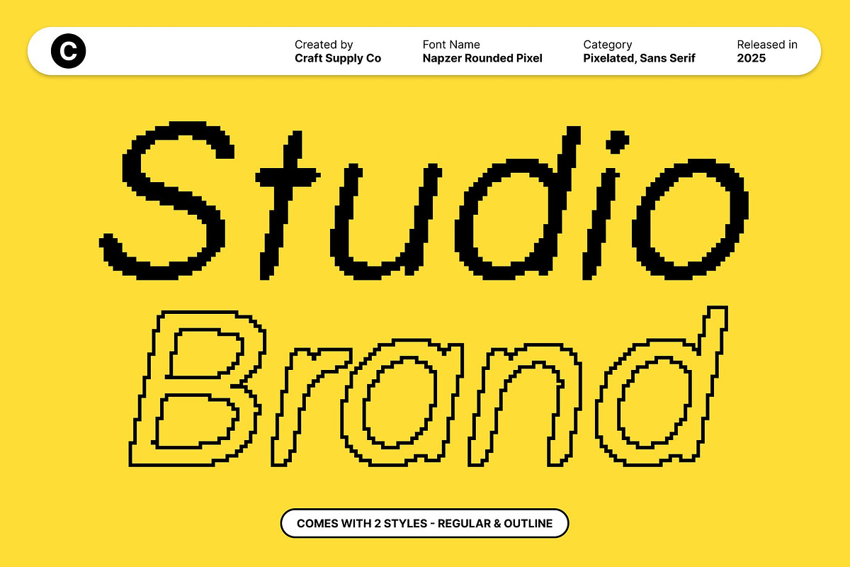 Napzer Rounded Pixel, a Sans Serif Font by Craft Supply Co. (Photo 4 of 8)