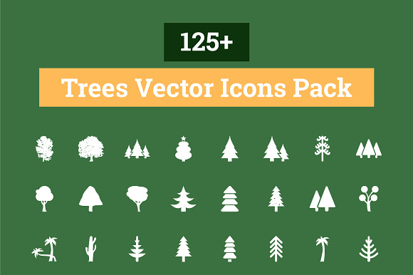 125+ Trees Vector Icons Pack preview 5