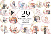 Valentine Animal on Moon PNG Clipart, an Animal Illustration by KennedyStudio (Thumbnail 1 of 5)