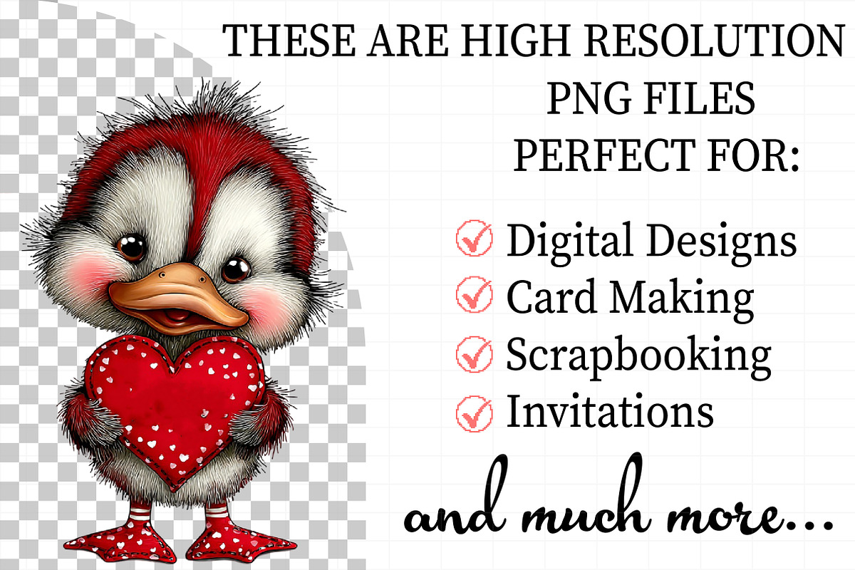 Cute Baby Duck Valentine Clipart, an Illustration by Daily.Designs (Photo 2 of 8)