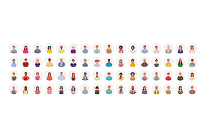 Set of diverse people avatars, a Person Illustration by Yayasya