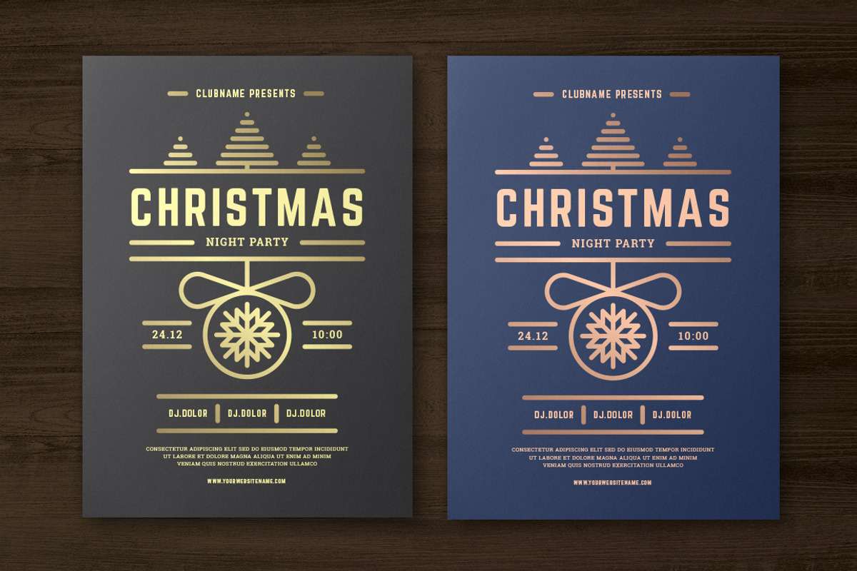Christmas party invitation flyer, a Flyer Template by Vasya Kobelev (Photo 2 of 5)