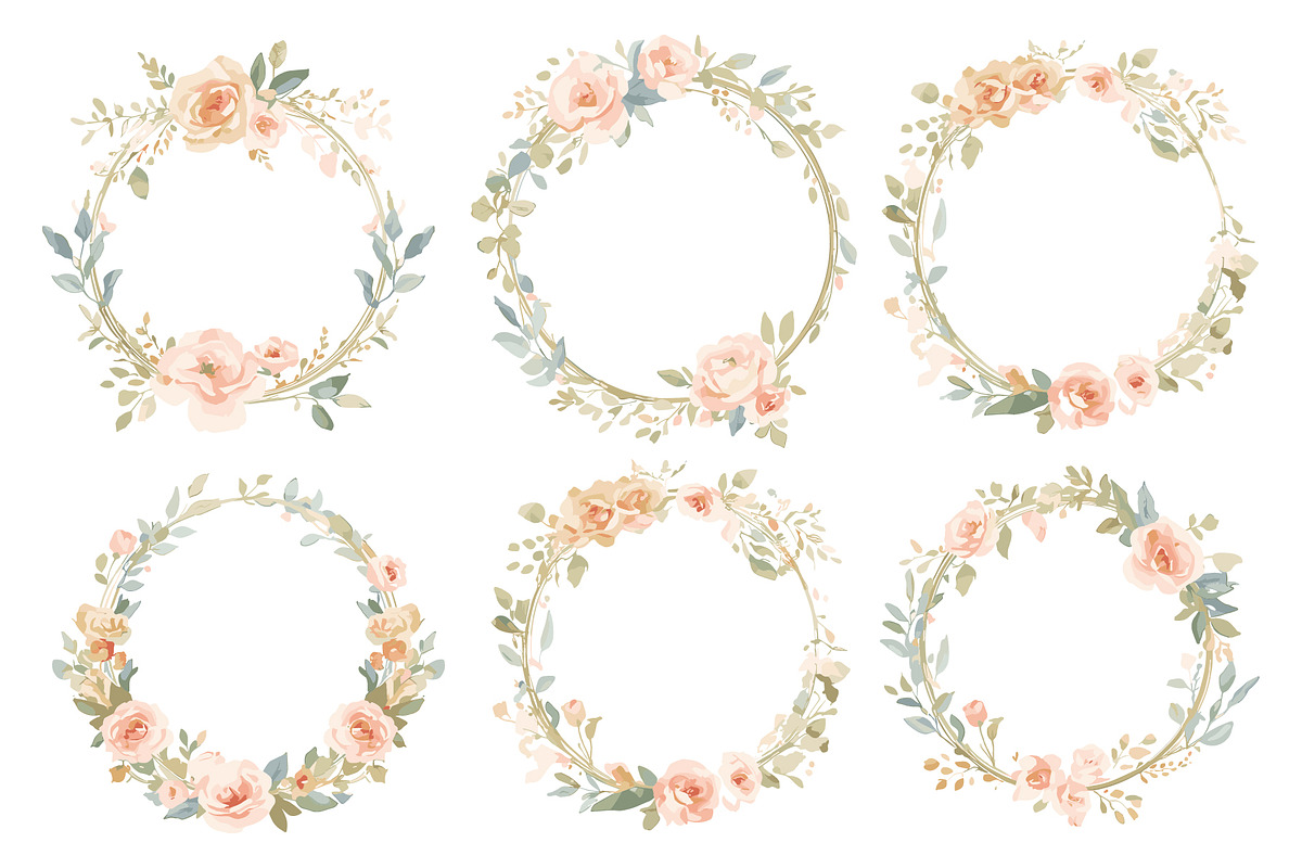 Geometric Floral Frames Set, an Illustration by jahid234 (Photo 11 of 20)