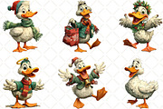 Quirky Christmas Duck Clipart, an Illustration by Black Bird Studio (Thumbnail 3 of 6)