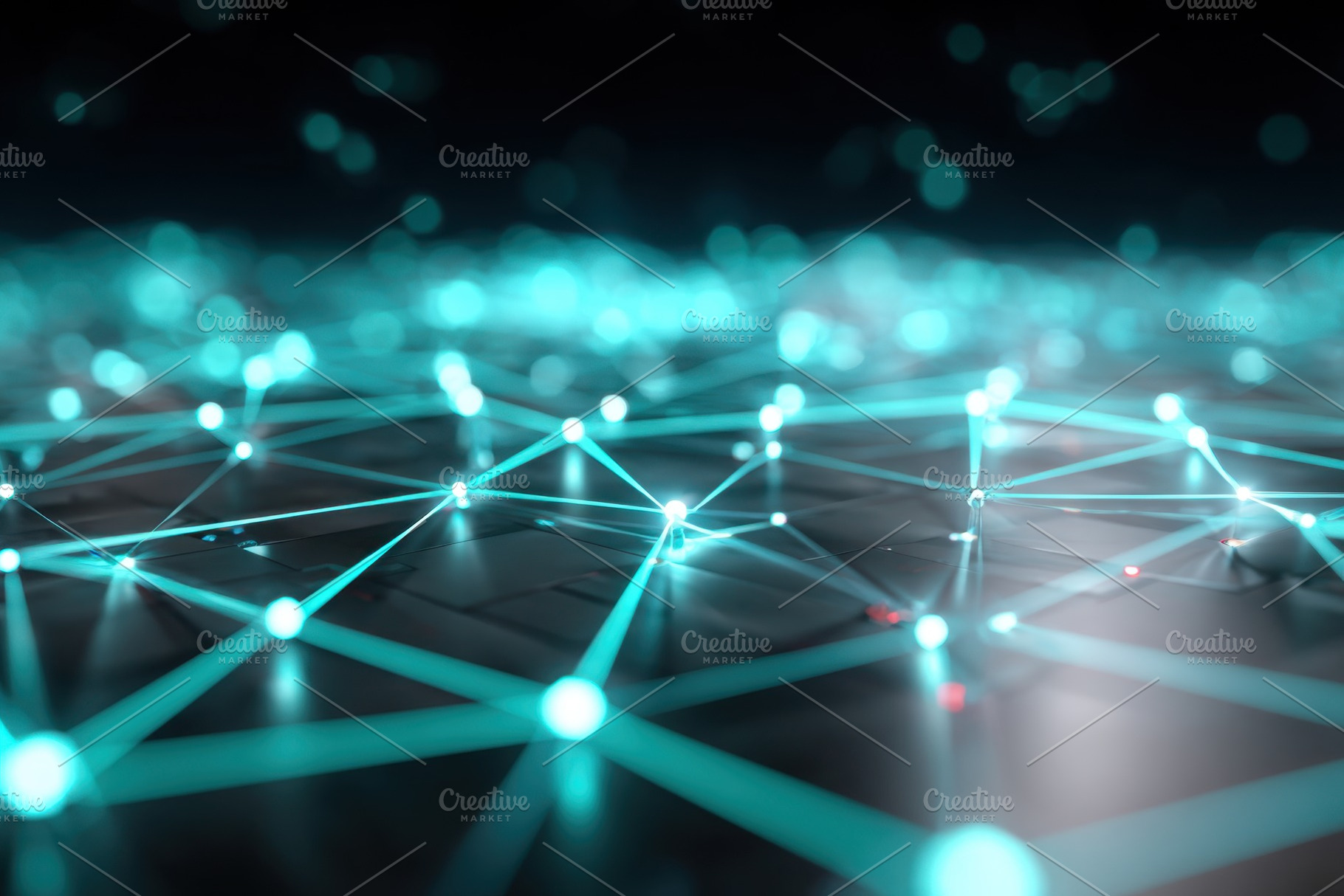 Futuristic digital landscape with glowing grid, a Business Photo by AlyaAnd