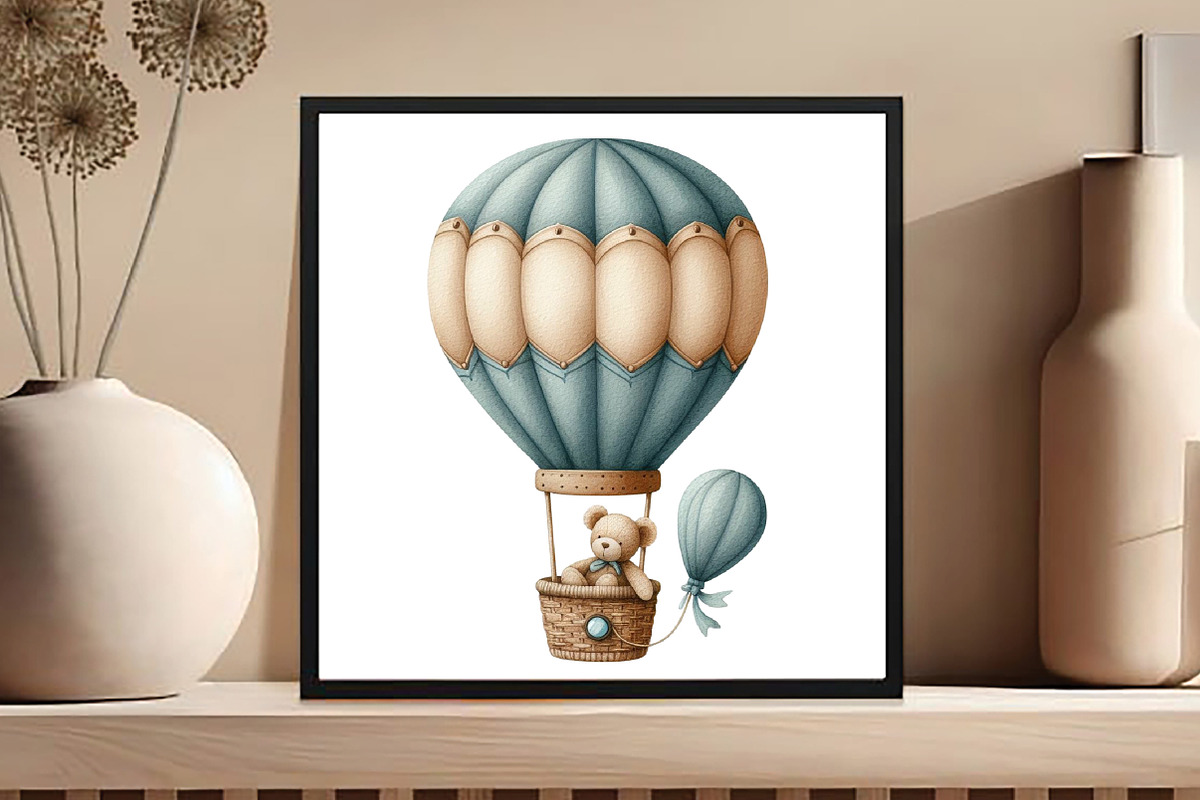 Dusty Blue Beige Baby Nursery Png, an Illustration by DreamCafeArt (Photo 5 of 8)