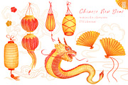 Lunar New Year seamless pattern, a Seasonal Illustration by AnaGuziiArt (Thumbnail 3 of 9)