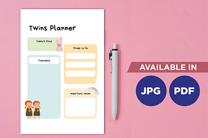 Twins Planner People Template