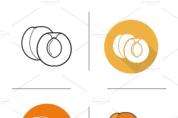 Apricot Icons. Vector