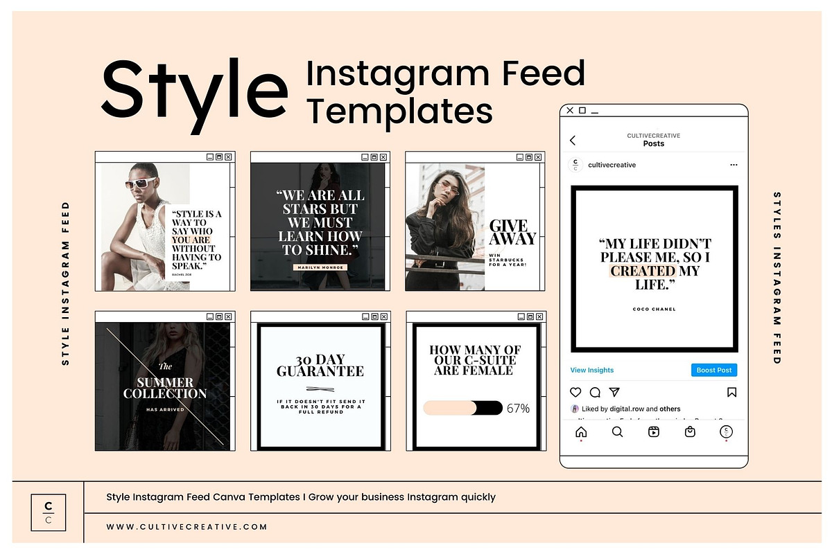 Style Instagram Feed Templates, a Social Media Template by Cultive Creative (Photo 1 of 13)