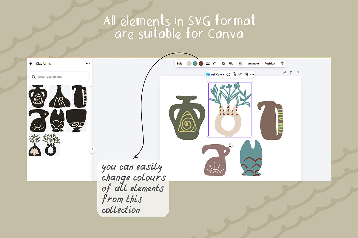 296 FOLK POTTERY CLIPARTS MYSTIC SET, an Object Illustration by JuDesign (Photo 14 of 24)