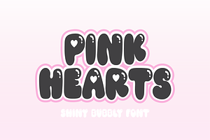 PINK HEARTS Bubble Valentine Font, a Sans Serif Font by Blush Font Co.