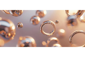 Abstract golden spheres floating in, an Abstract Photo by piter.goskov