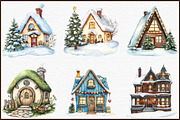 Christmas House Sublimation Clipart, an Illustration by Sublimation Artist (Thumbnail 3 of 6)