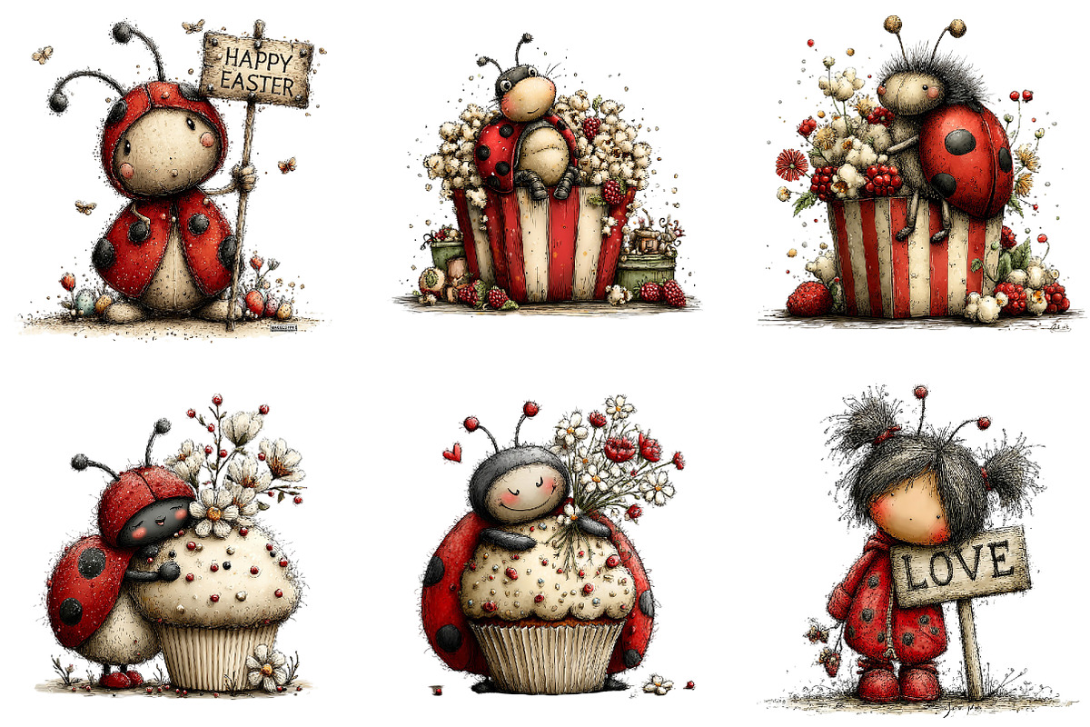 Whimsical Ladybug Clipart, an Illustration by Sublimation Artist (Photo 6 of 7)