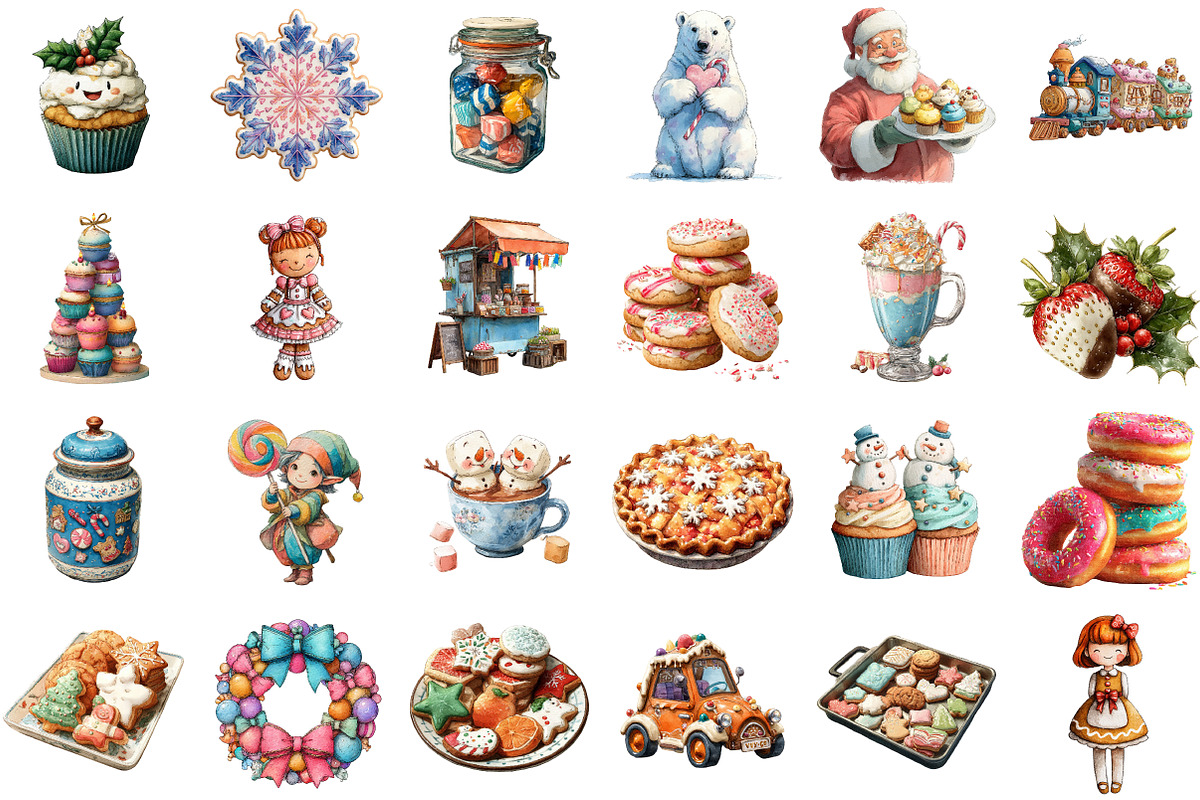 Sweet Christmas Clipart Bundle, an Illustration by Sublimation Artist (Photo 2 of 6)