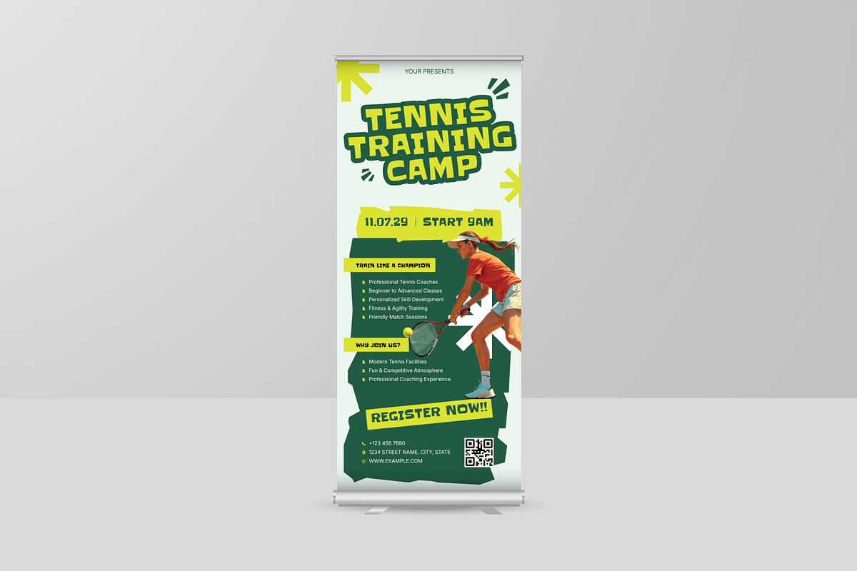 Sport Tennis Roll Up Banner, a Poster Template by Annora Studio (Photo 6 of 6)
