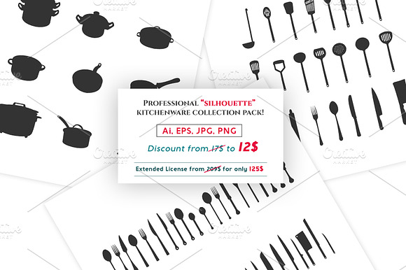 Silhouette Kitchenware Icon Pack!