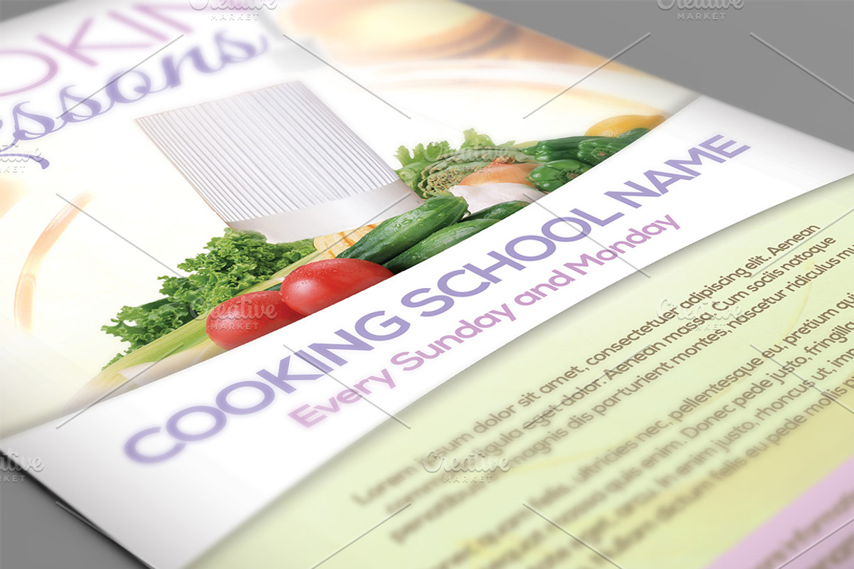Cooking Lessons - A4 Flyer Template, a Flyer Template by Illusiongraphic