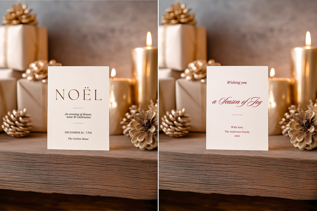 CHRISTMAS 5x7 IN INVITATION MOCKUP, an Advertising Mockup by Serenefeeling (Photo 2 of 7)