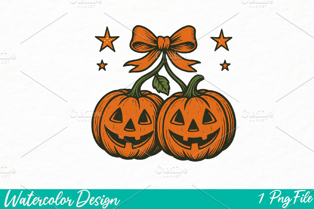Pumpkin Cherries Png Autumn Girly, an Illustration by Watercolor design (Photo 1 of 3)