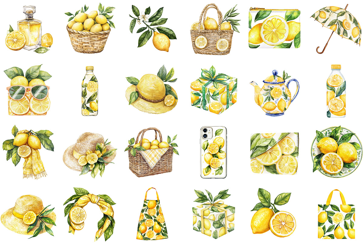Lemon Clipart Summer Fashion Cottage, an Illustration by Sublimation Artist (Photo 2 of 6)