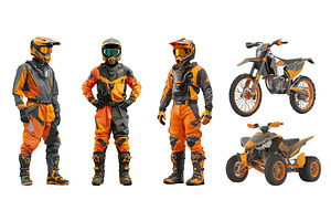 Racers set. Racer in orange gray, a Sport Illustration by Stock-Smart-Start