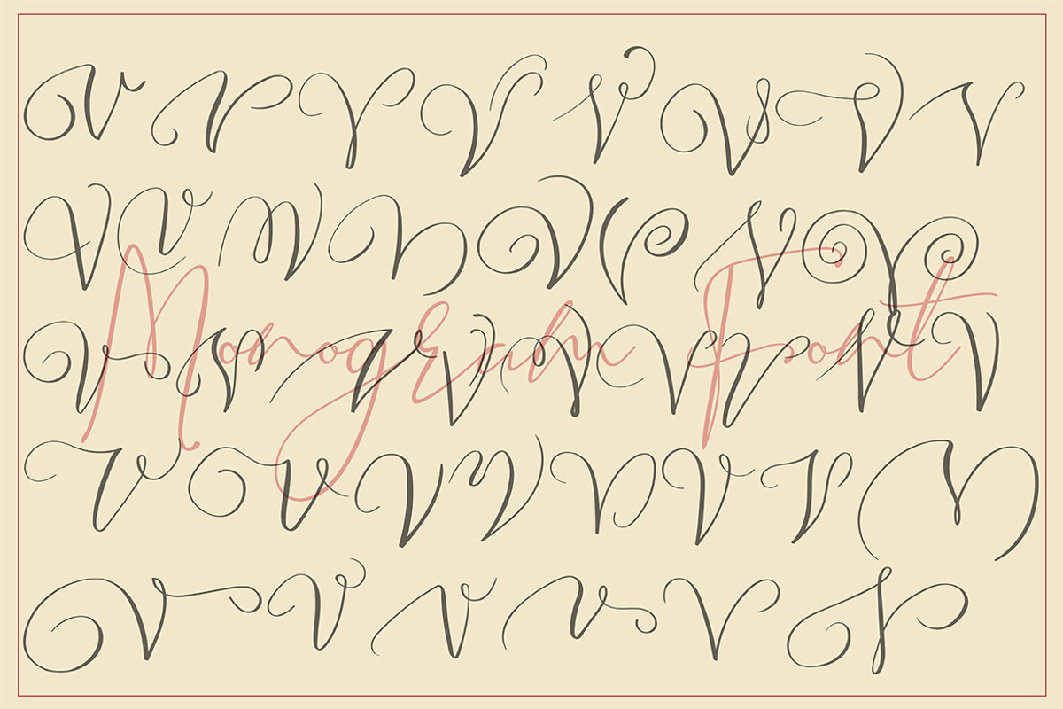 MONOGRAMS BUNDLE A to Z, a Script Font by AMINMARIO (Photo 30 of 37)