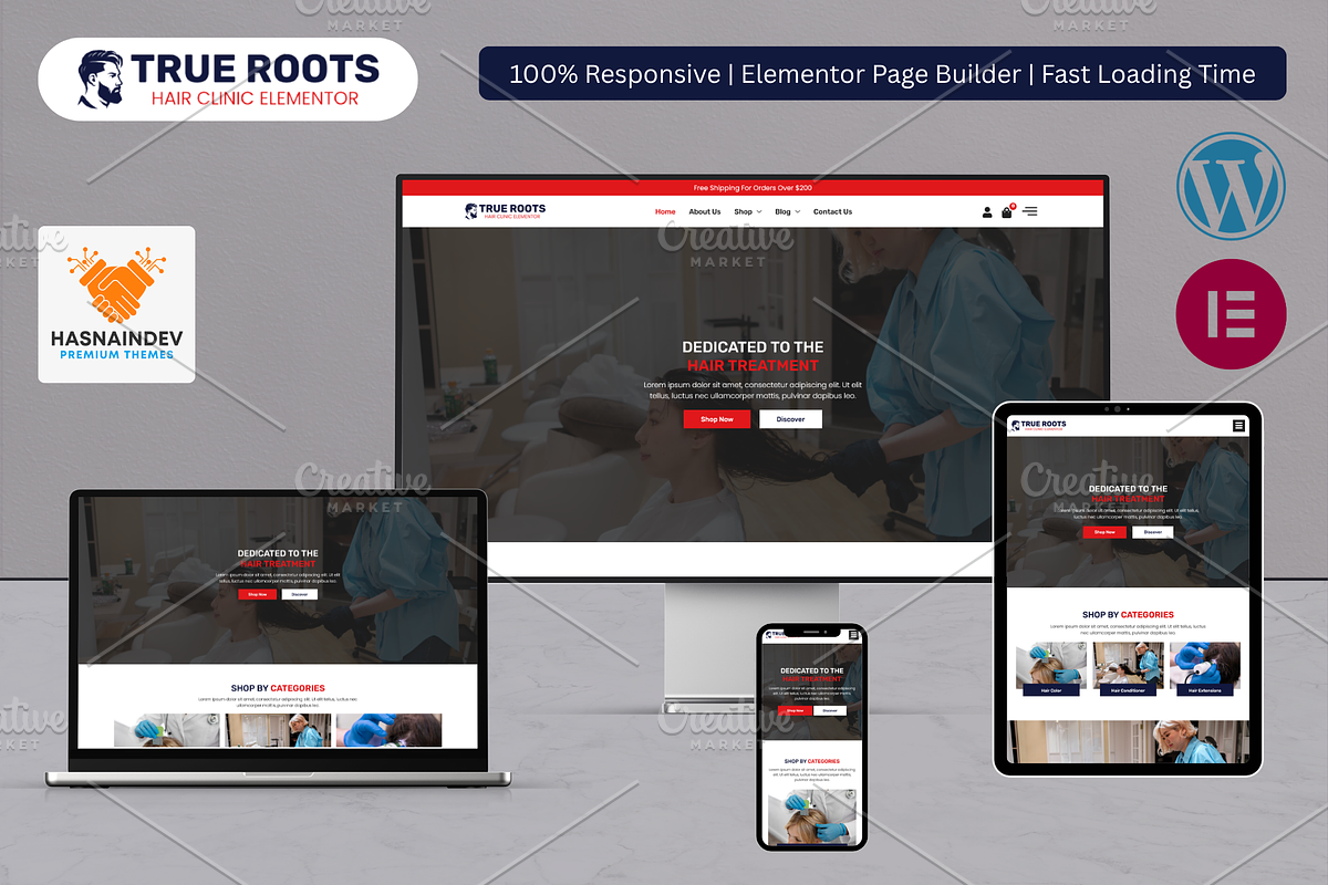 Hair Clinic WooCommerce Template, a WordPress Template by HasnainDEV (Photo 1 of 5)