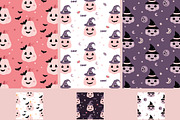 Pink Halloween clipart & patterns, a Seasonal Illustration by JulzaArt (Thumbnail 6 of 14)