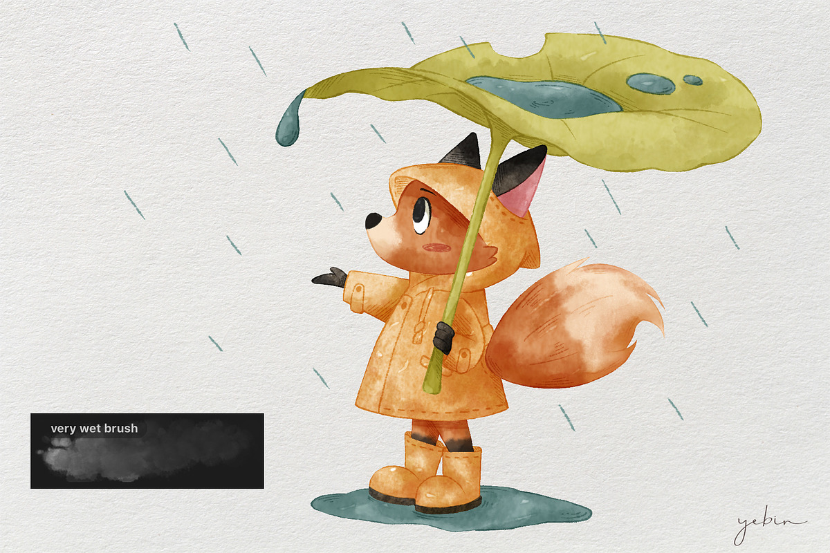 Very Wet Watercolor Procreate Brush, a Brush Add-On by yebin (Photo 6 of 9)