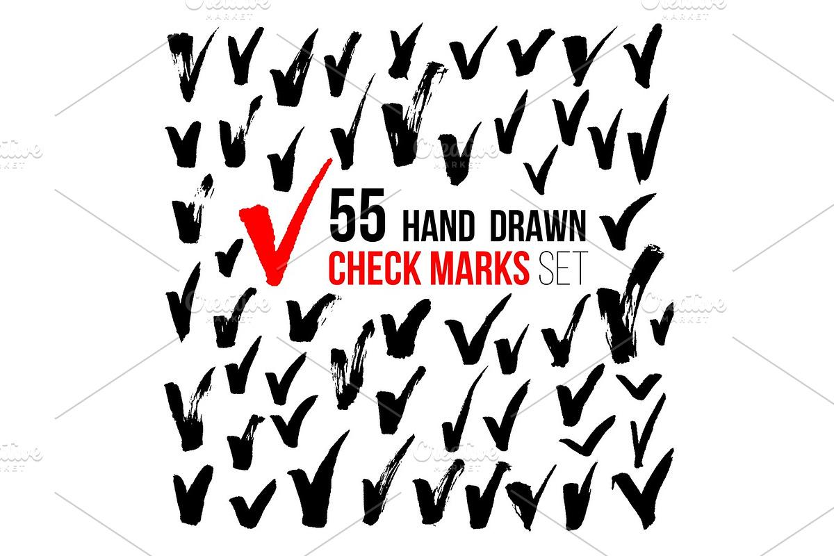 Hand drawn check marks, an Object Graphic by Olha Kostiuk