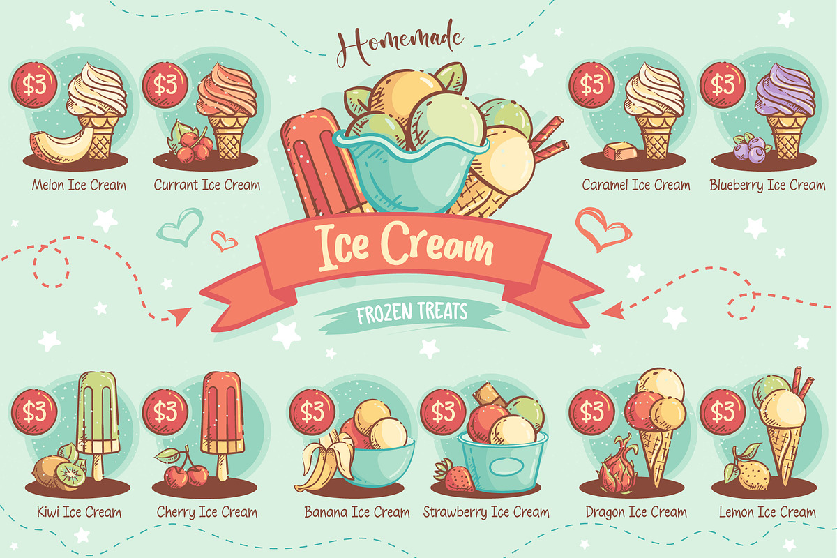 Retro Ice Cream Bundle, a Food Illustration by Nearbirds (Photo 6 of 12)