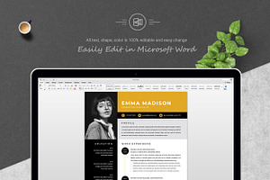 Modern Resume/CV Template For Word
