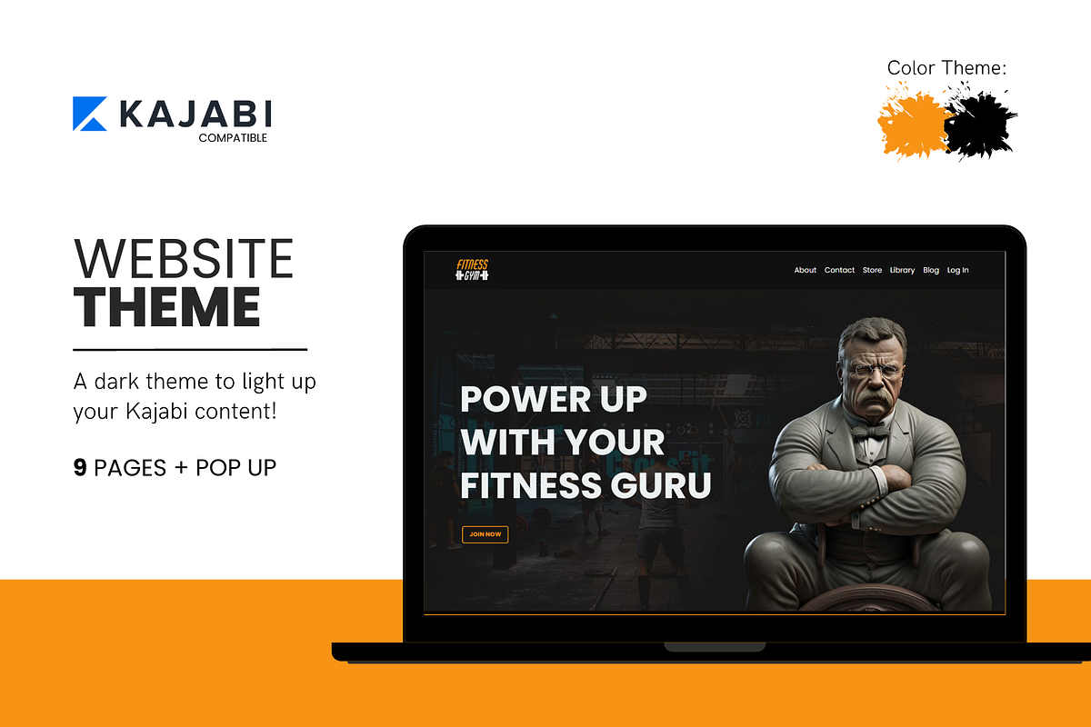 Kajabi Dark Fitness Website Theme, a Landing Page Template by ZohairKhanLtd (Photo 1 of 10)