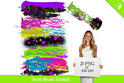 Neon Brush Strokes Clipart, an Object Graphic by Creative Matrix82 (Thumbnail 1 of 5)