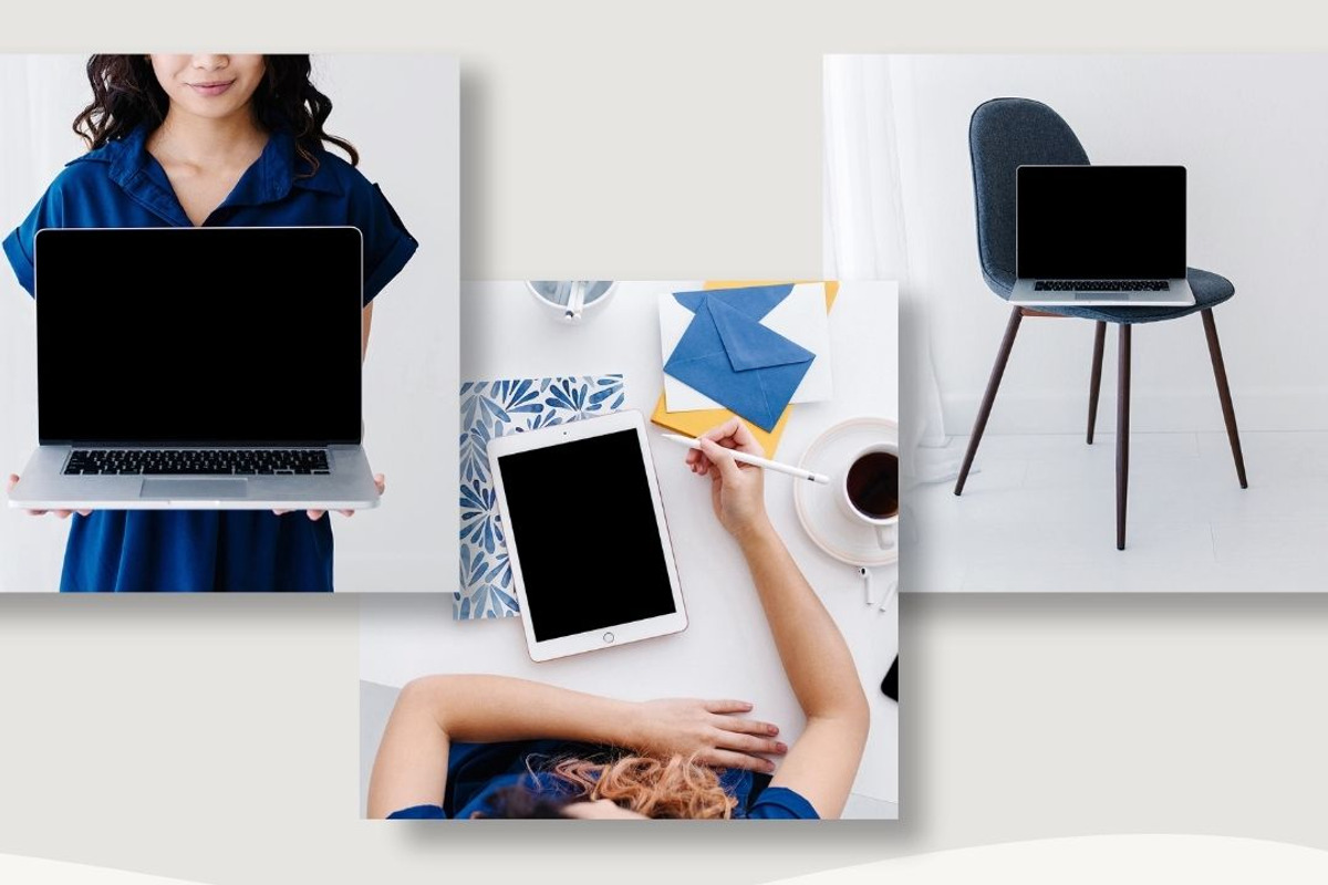 Navy & Mustard Bosses Mockups, an iPhone Mockup by Ivory Mix (Photo 1 of 2)