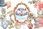 Watercolor Alice in Wonderland, an Illustration by Love Watercolor Store (Thumbnail 1 of 14)