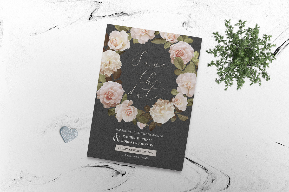 Floral save the date card, an Invitation Template by Chic templates (Photo 2 of 3)