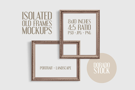 Isolated Old Frames Mockup