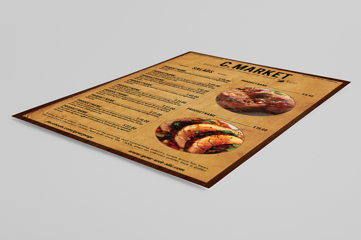 Old west style menu template, a Brochure Template by Tzochko (Photo 5 of 5)