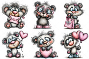 Quirky Valentine's Day Panda Clipart, an Illustration by Craft Nest (Thumbnail 8 of 9)