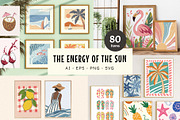 Summer Beach Wall Art Set, a Wallpaper Graphic by Helospace (Thumbnail 1 of 10)