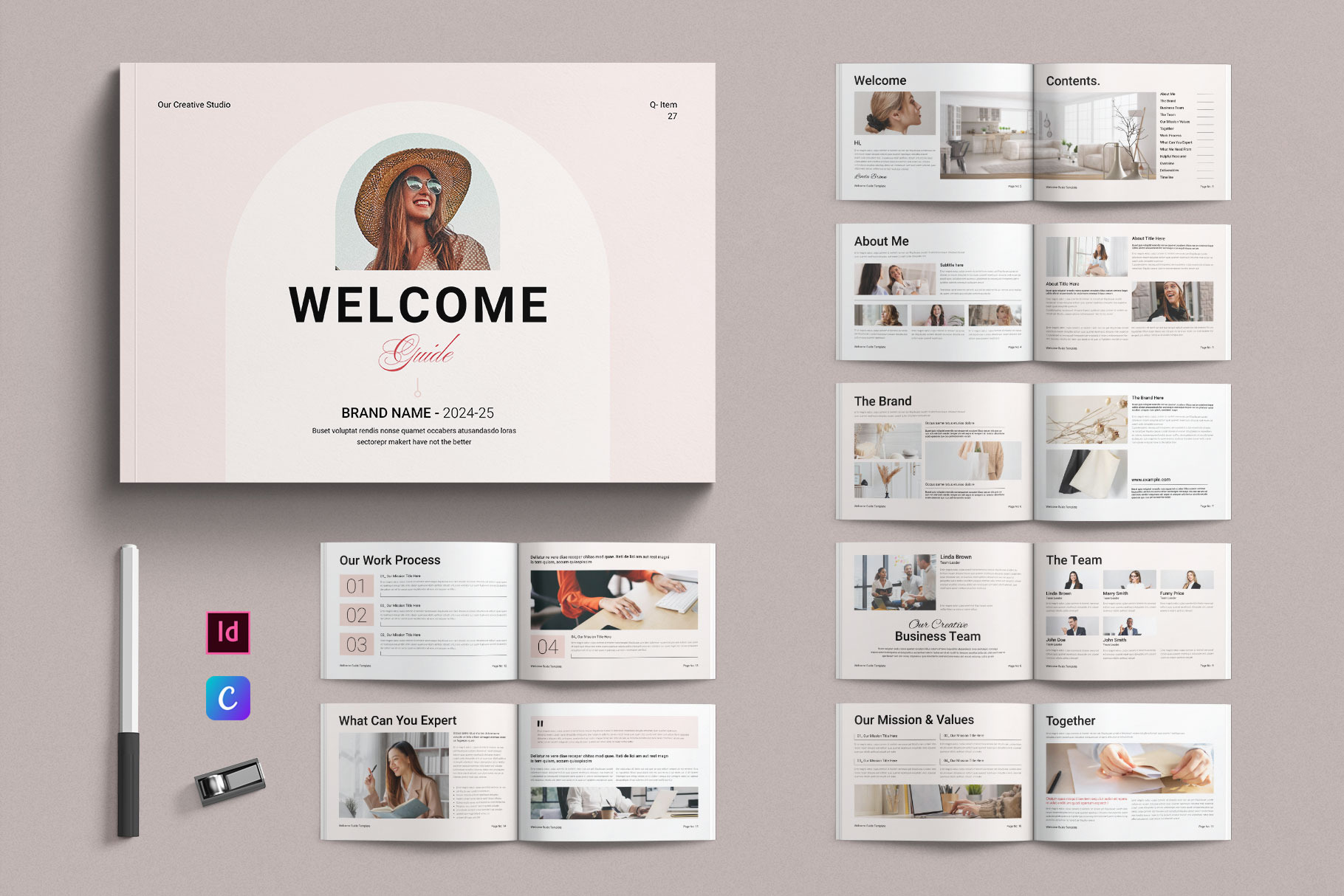 Welcome Guide Template Landscape, a Brochure Template by E-Type