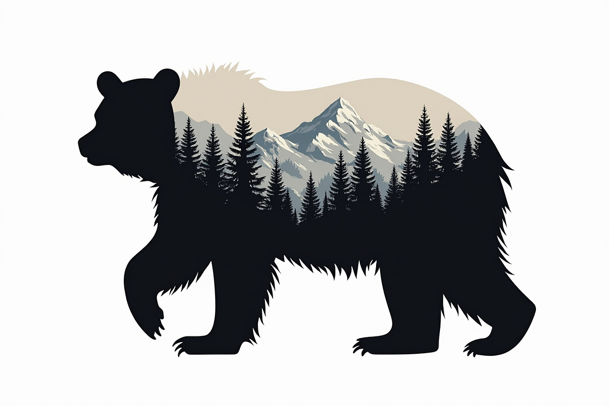 Wilderness Bear Double Exposure Set, an Illustration by musafir_fashion (Photo 10 of 10)