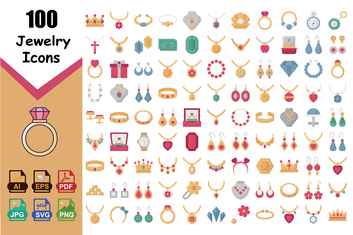 Elegant Jewelry Icon Pack, an Icon by Vector Portal (Photo 1 of 5)