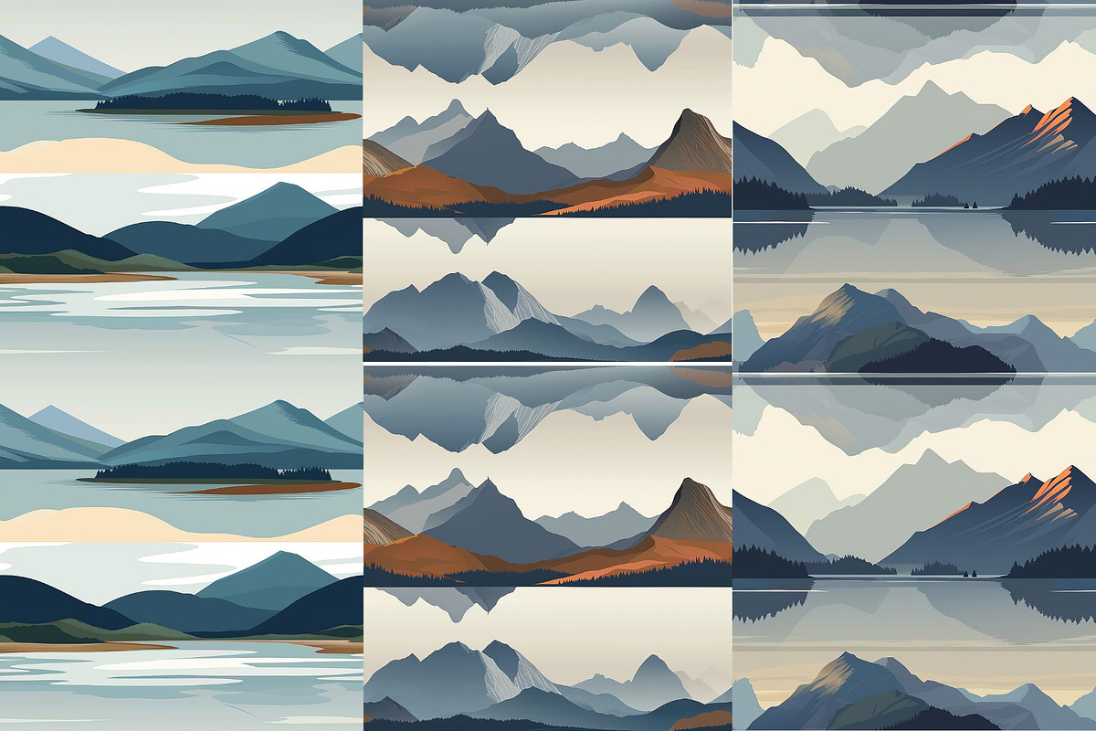 8 Serene Loch Seamless Patterns, a Pattern Graphic by Inknfolly (Photo 3 of 6)