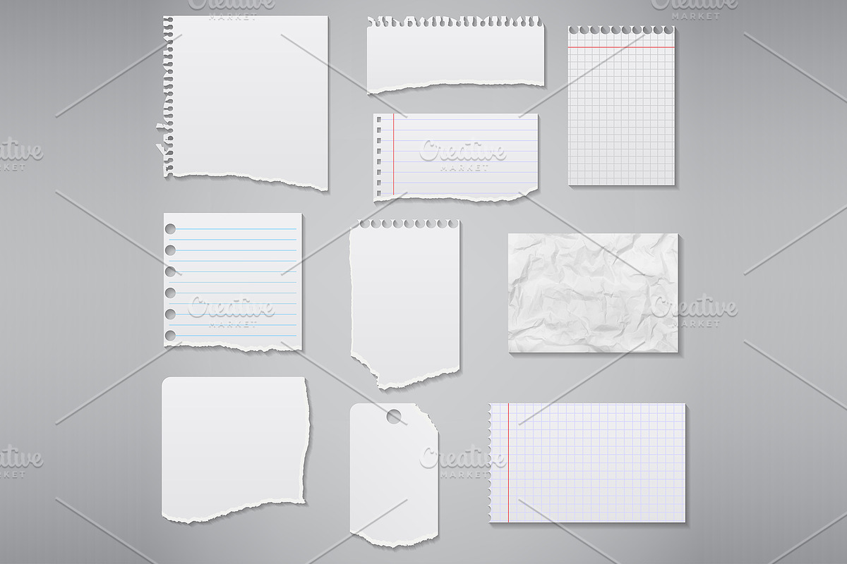 White torn pieces of paper, an Object Graphic by StudioVin